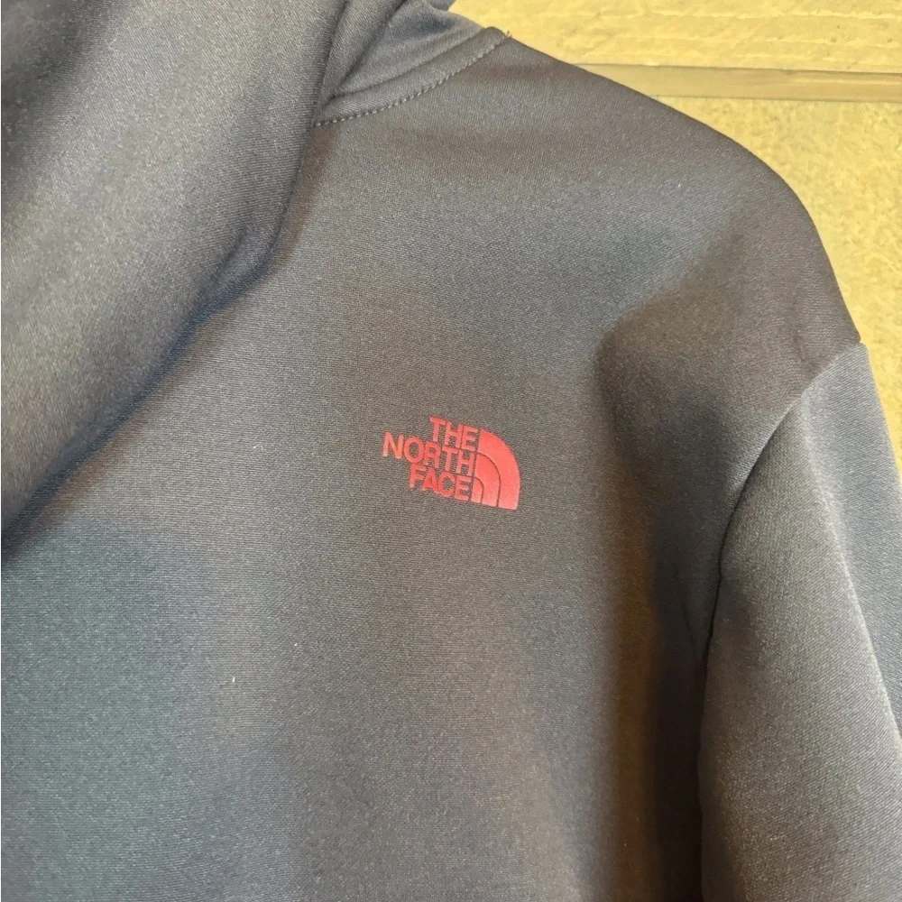 The North Face dark gray and red hoodie sweatshirt Size Large